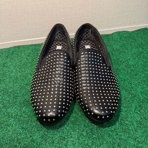 Steve Madden Black and Rhinestone Slip-Ons